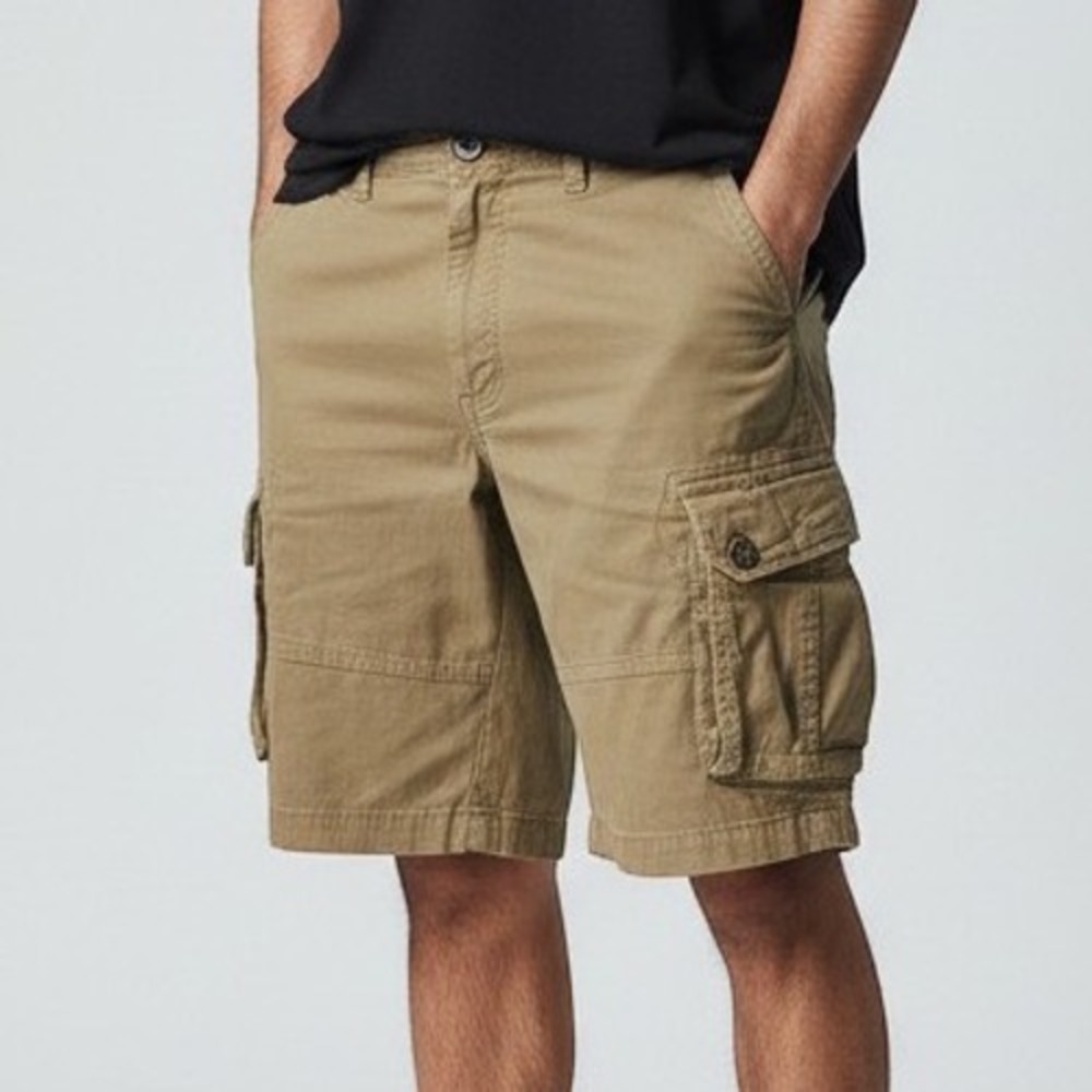 American Eagle Cargo Shorts Mens 38 Tan Extreme Flex Khaki Hiking Y2K Style